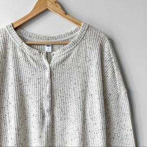 NWT Old Navy Oversize Waffleknit Knit Thermal Henley